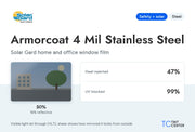 Solar Gard Armorcoat 4 Mil Stainless Steel home and office window film (safety + solar, steel): 50% VLT