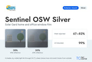 Solar Gard Sentinel OSW Silver home and office window film (exterior-mount, silver): 2 shades from 35% to 20% VLT