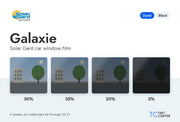 Solar Gard Galaxie car window film (dyed, black): 4 shades from 50% to 5% VLT