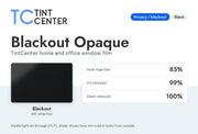 TintCenter Blackout Opaque home and office window film (privacy / blackout, black): no see-through view
